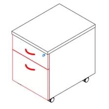 81-1F/1R-FA konténer - 1 fiók, 1 rendező