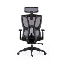 Famora modern szürke hálós forgószék deréktámasszal és fejtámlával