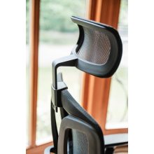 Famora modern szürke hálós forgószék deréktámasszal és fejtámlával