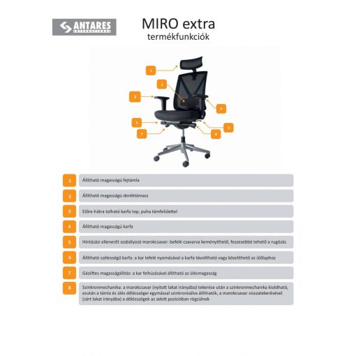 Miro extra XXL hálós forgószék