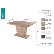 Fanni bővíthető étkezőasztal 135x85cm (+40cm)