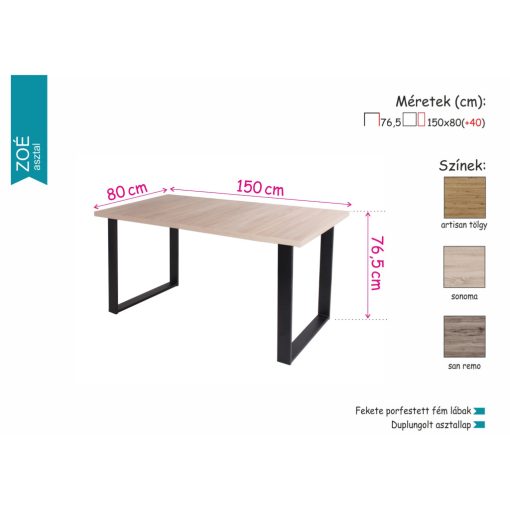 Zoé étkezőasztal