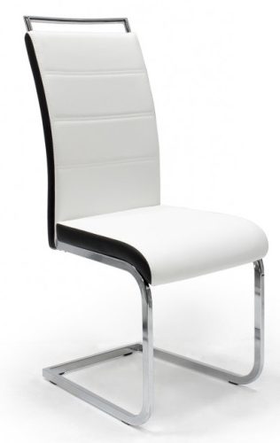 D - Szava szánkótalpas krómvázas szék fehér műbőrrel