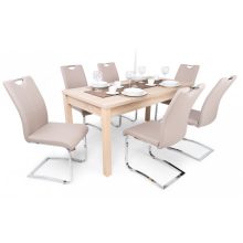 Mona szánkótalpas krómvázas szék bézs műbőrrel