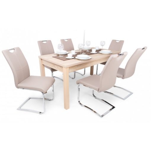 Mona szánkótalpas krómvázas szék bézs műbőrrel