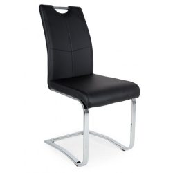 D - Mona szánkótalpas krómvázas szék fekete műbőrrel