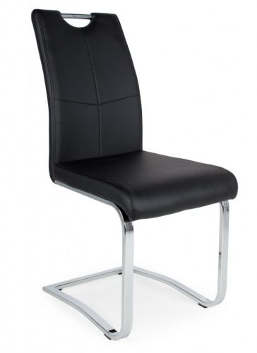 D - Mona szánkótalpas krómvázas szék fekete műbőrrel