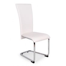 Paulo szánkótalpas krómvázas szék fehér műbőrrel
