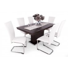 Paulo szánkótalpas krómvázas szék fehér műbőrrel