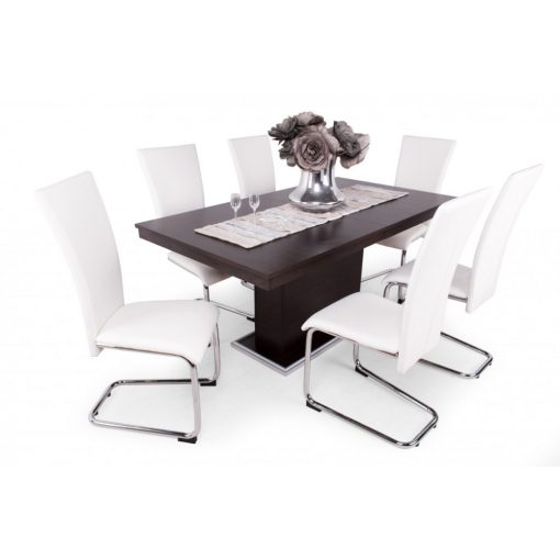 Paulo szánkótalpas krómvázas szék fehér műbőrrel