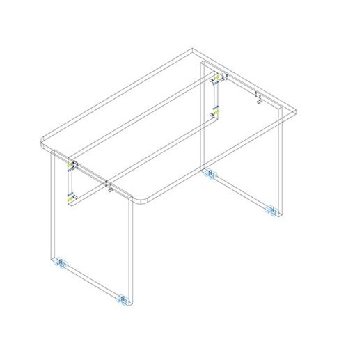 EK 120/62 íróasztal az egyik oldalt lekerekített éllel