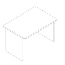 EK 140/80 íróasztal az egyik oldalt lekerekített éllel