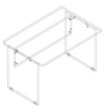 EK 140/80 íróasztal az egyik oldalt lekerekített éllel