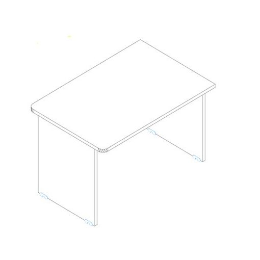 EK 180/80 íróasztal az egyik oldalt lekerekített éllel