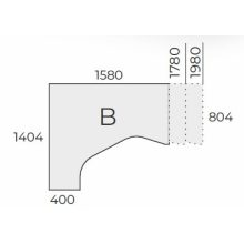 EX HE 158/140 íróasztal jobbos kivitelben