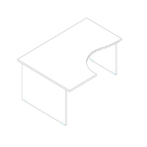 GB 200/140 íróasztal balos kivitelben