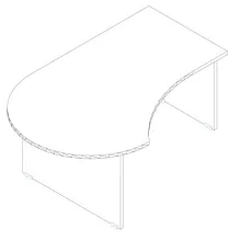 GF 180/120 íróasztal balos kivitelben