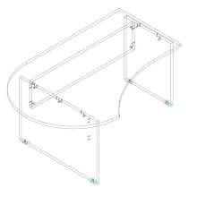 GF 180/120 íróasztal balos kivitelben