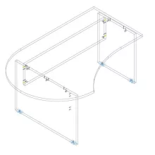 GF 200/120 íróasztal balos kivitelben