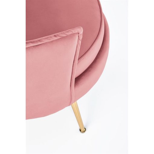 Almond rózsaszín bársony fotel díszpárnákkal