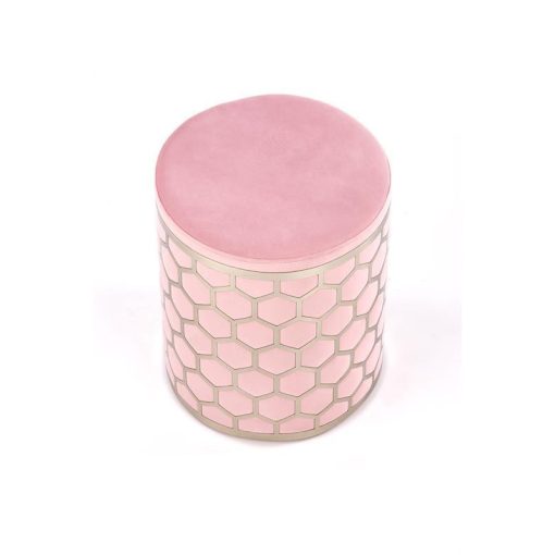 Aqua rózsaszín puff bársony kárpittal