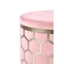 Aqua rózsaszín puff bársony kárpittal