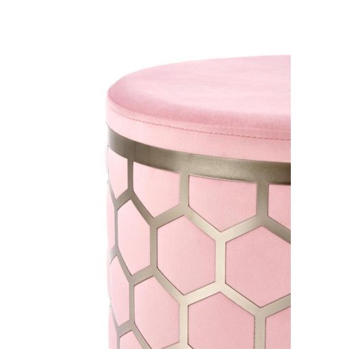 Aqua rózsaszín puff bársony kárpittal