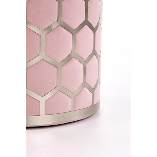 Aqua rózsaszín puff bársony kárpittal