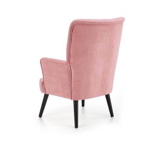 Delgado rózsaszín bársony fotel fekete lábakkal