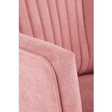 Delgado rózsaszín bársony fotel fekete lábakkal