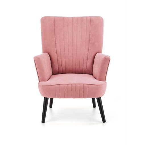 Delgado rózsaszín bársony fotel fekete lábakkal
