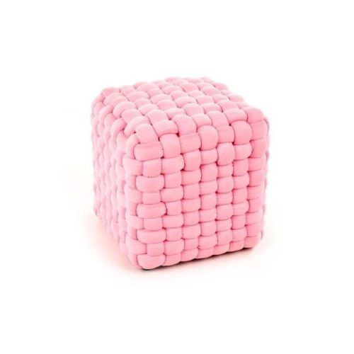 H - Rubik világos rózsaszín puff szövet kárpittal
