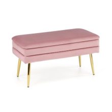 Velva rózsaszín bársony pad tároló funkcióval