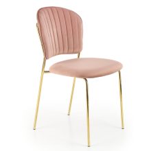 K499 rózsaszín bársonykárpitozású beltéri éttermi szék