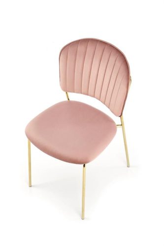 H - K499 rózsaszín bársonykárpitozású beltéri éttermi szék