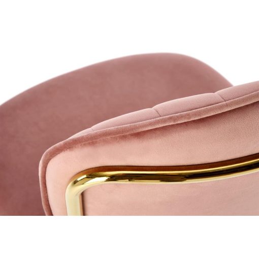 K499 rózsaszín bársonykárpitozású beltéri éttermi szék