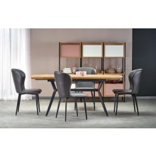 Gustavo modern bővíthető étkezőasztal arany tölgy színben fém lábakkal