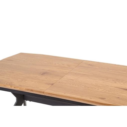 Gustavo modern bővíthető étkezőasztal arany tölgy színben fém lábakkal