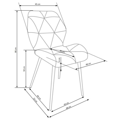 K453 fémvázas étkezőszék