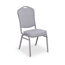 Szürke rakásolható konferenciaszék szemből