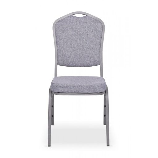 Szürke rakásolható konferenciaszék szemből