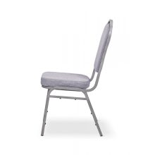 Szürke rakásolható konferenciaszék szemből