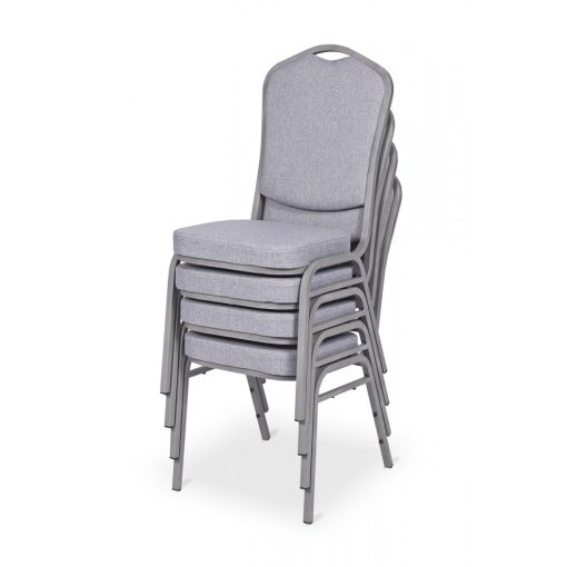Szürke rakásolható konferenciaszék egymásra rakva