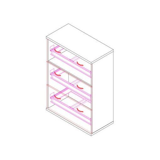 111-3F-REG regiszterfiókos irodaszekrény - 3 fiók