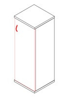 114-1A-J ajtós-polcos feles irodaszekrény jobbos kivitelben - 3 fakk