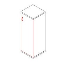 114-1A-J ajtós-polcos feles irodaszekrény jobbos kivitelben - 3 fakk