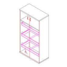 151-2A-3F-REG ajtós-regiszterfiókos irodaszekrény - 3 fakk