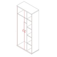 191-2A-A-P akasztós-polcos irodaszekrény - 5 fakk