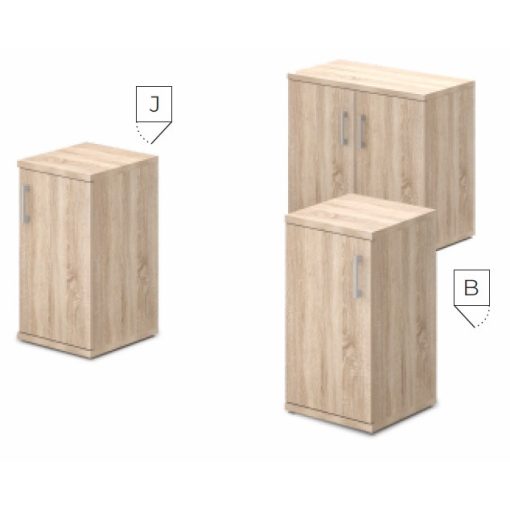 77-1A-J-AM ajtós-polcos asztalmagas irodaszekrény jobbos kivitelben - 2 fakk