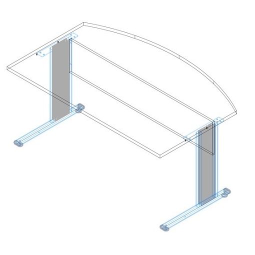 EI-160/100 fémlábas vezetői íróasztal